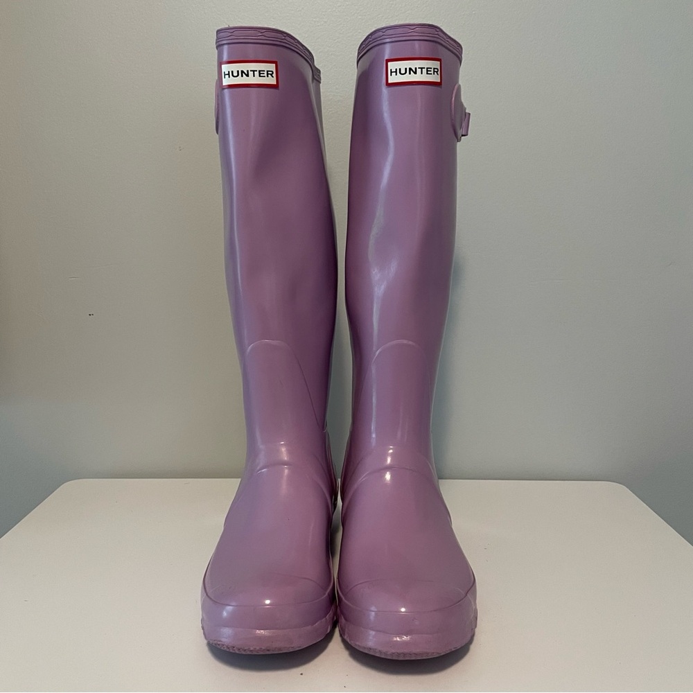 Hunter Women's Original Tall Gloss Rain Boots Light Purple